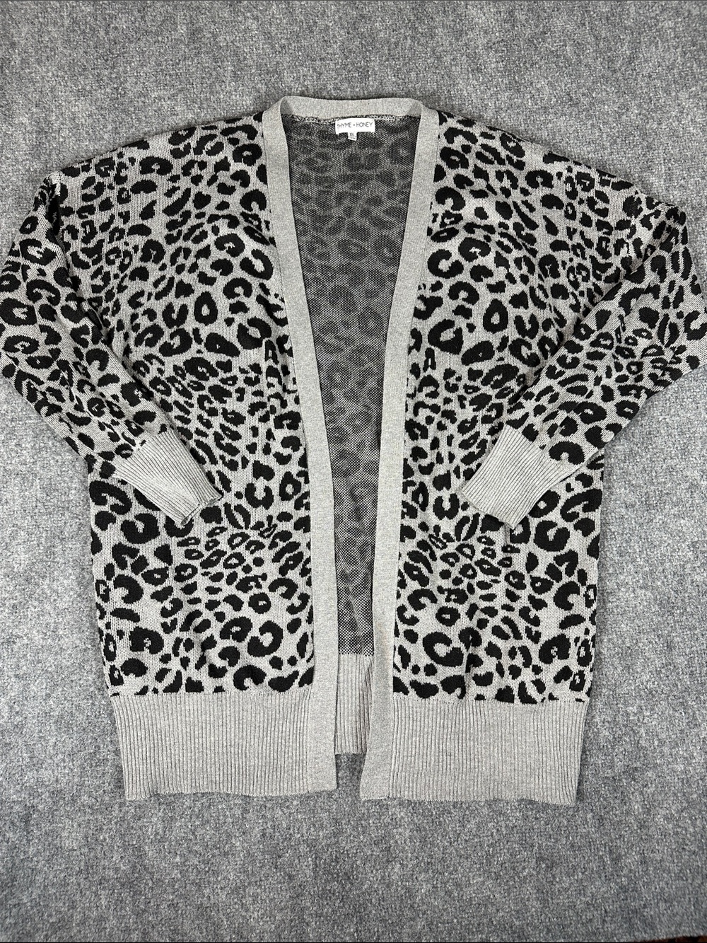 Thyme + Honey Leopard Print Cardigan Women’s Size XL